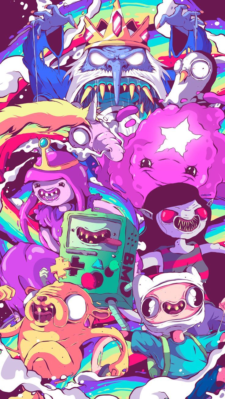 colorful adventure time iphone wallpaper options