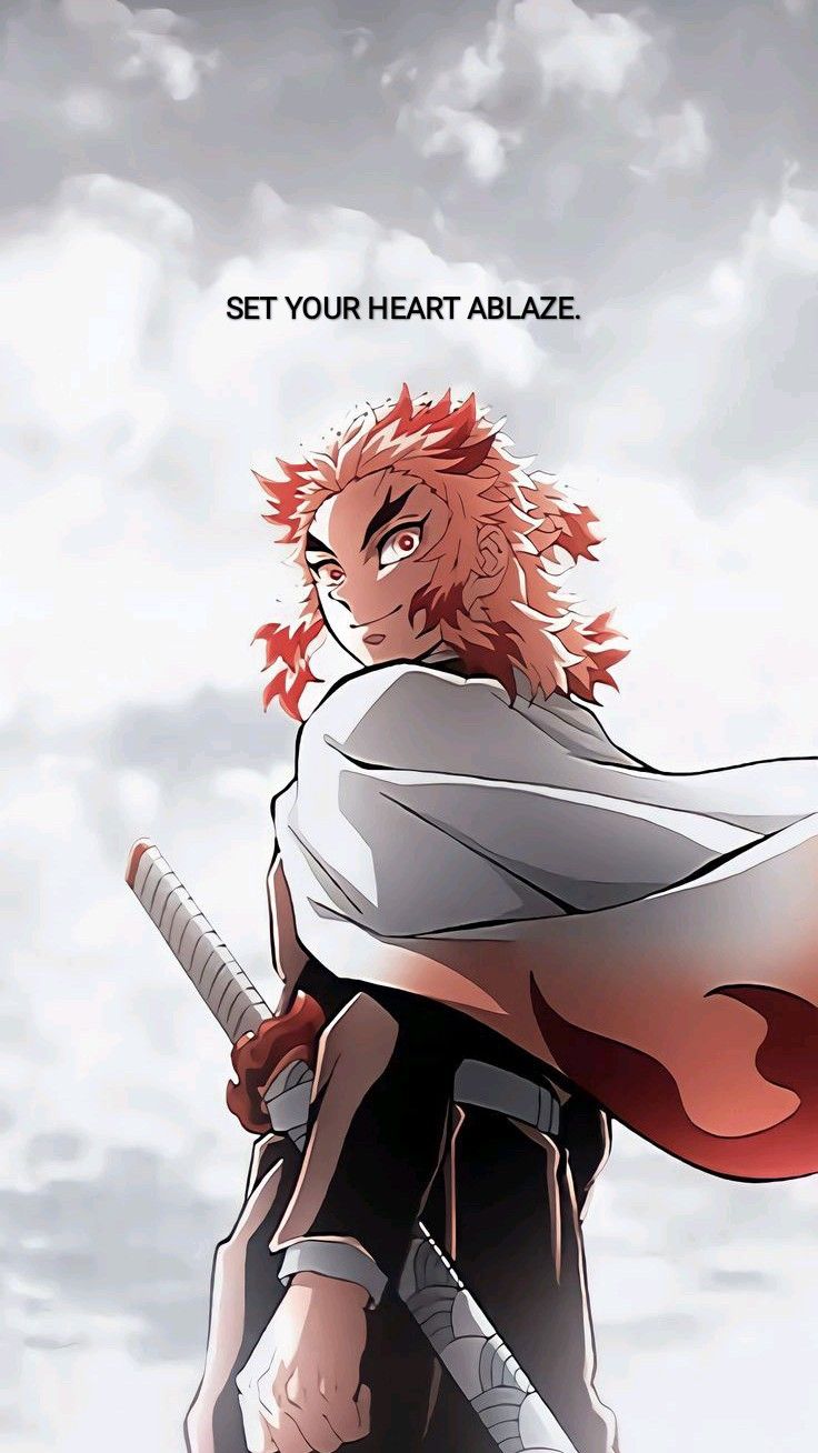 custom Rengoku wallpaper for iPhone