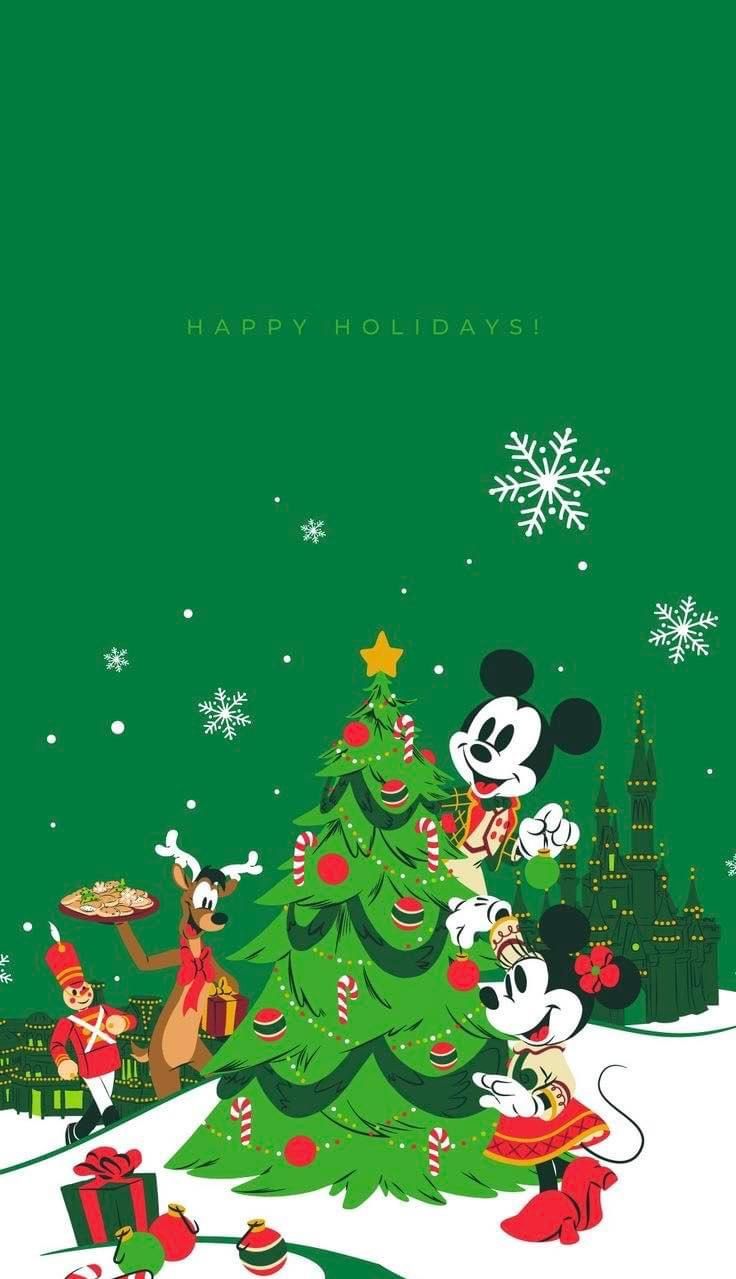 delightful disney christmas iphone wallpaper selections