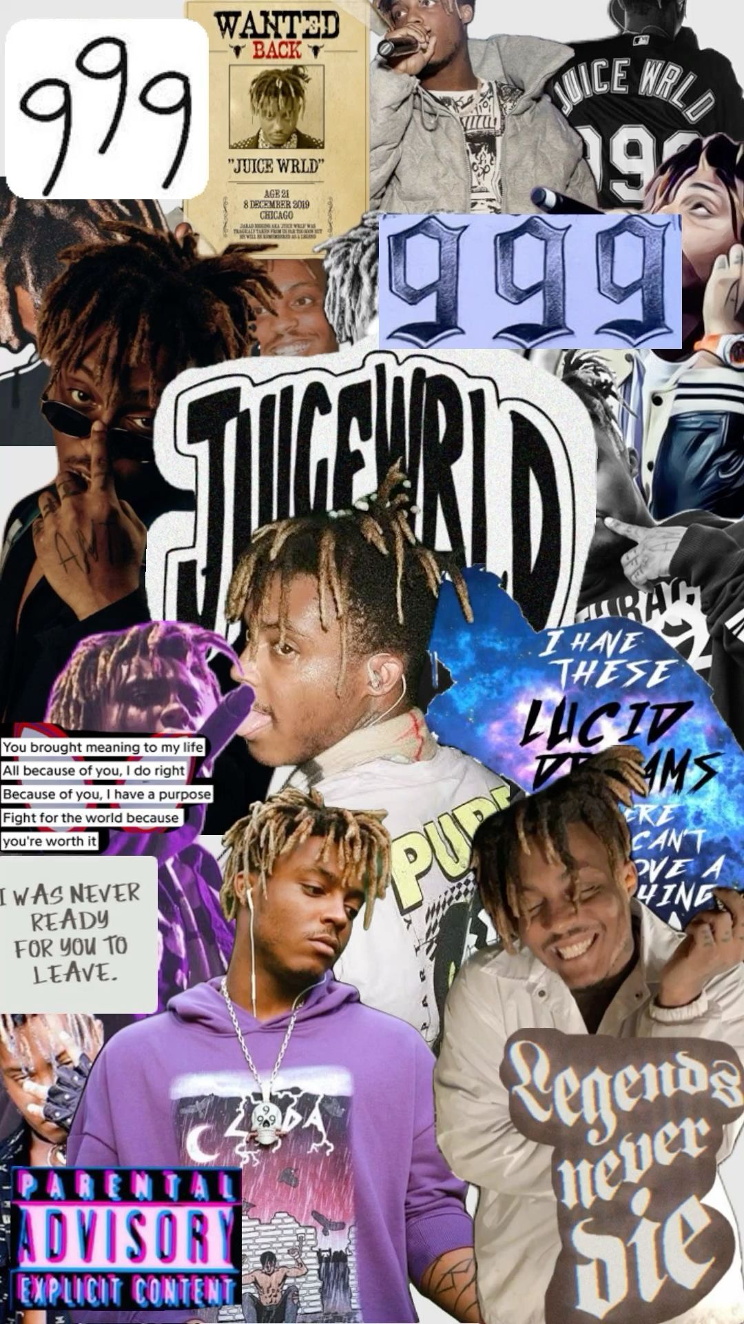 juice wrld iphone wallpaper with quotes