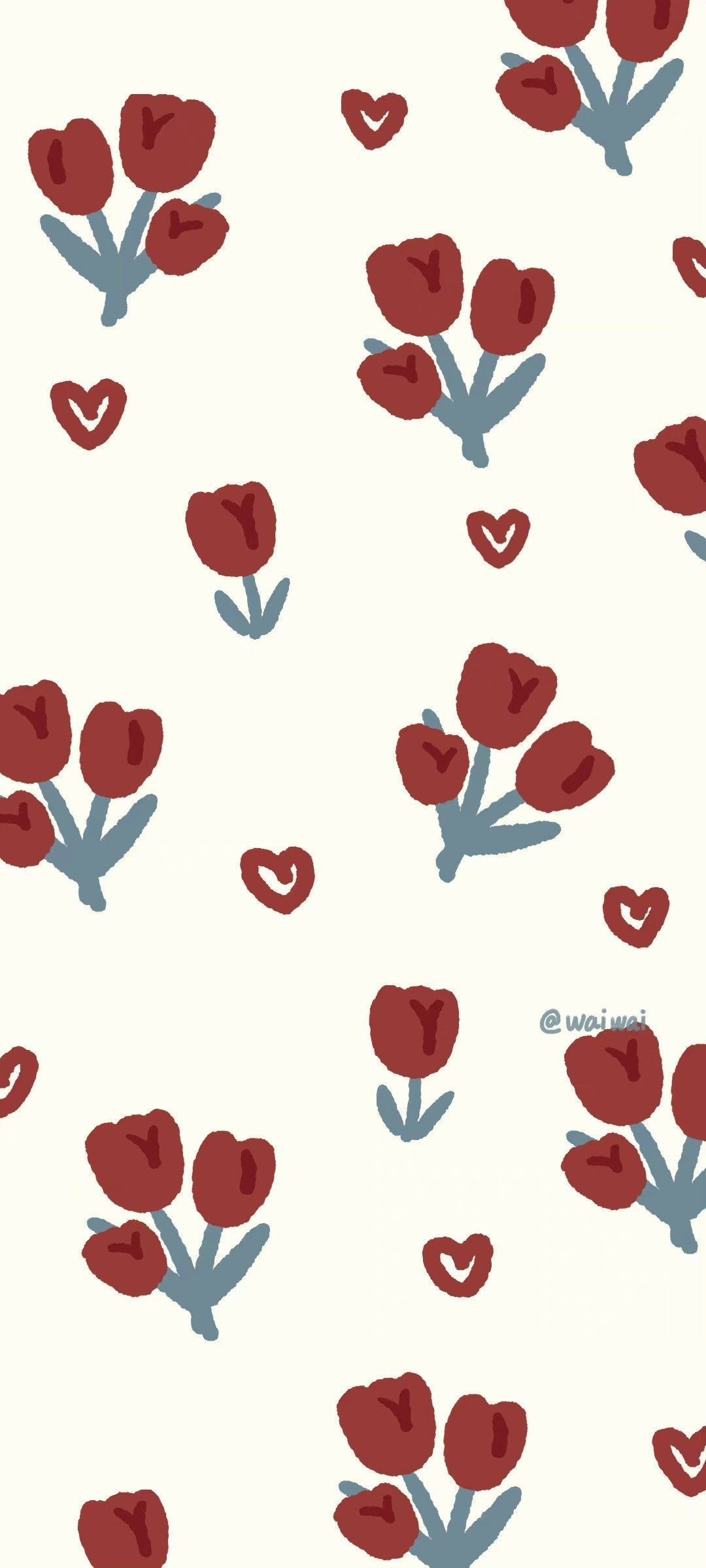 minimalist cute red wallpaper for iPhone