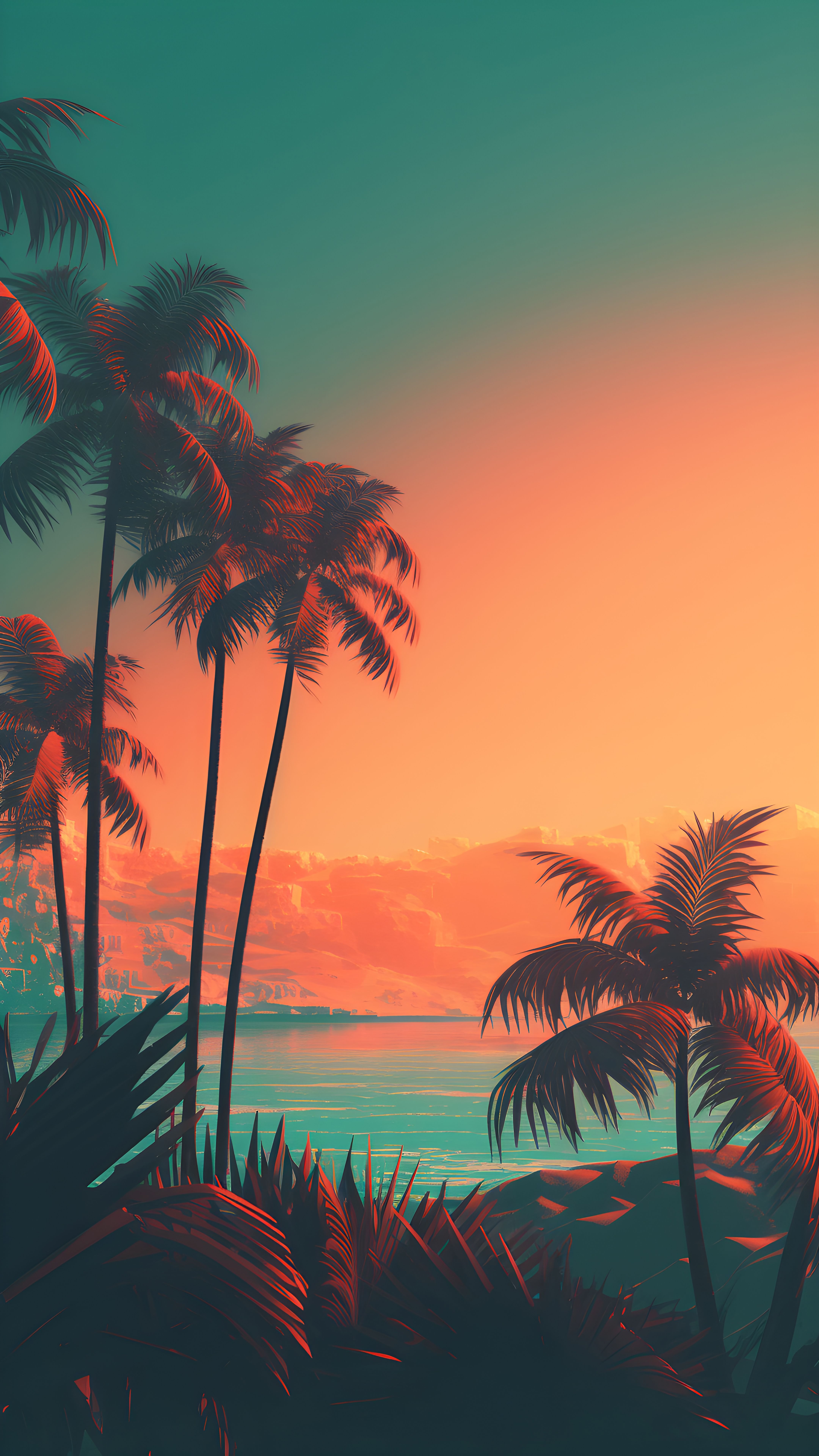 palm tree iphone wallpaper for a tropical escape