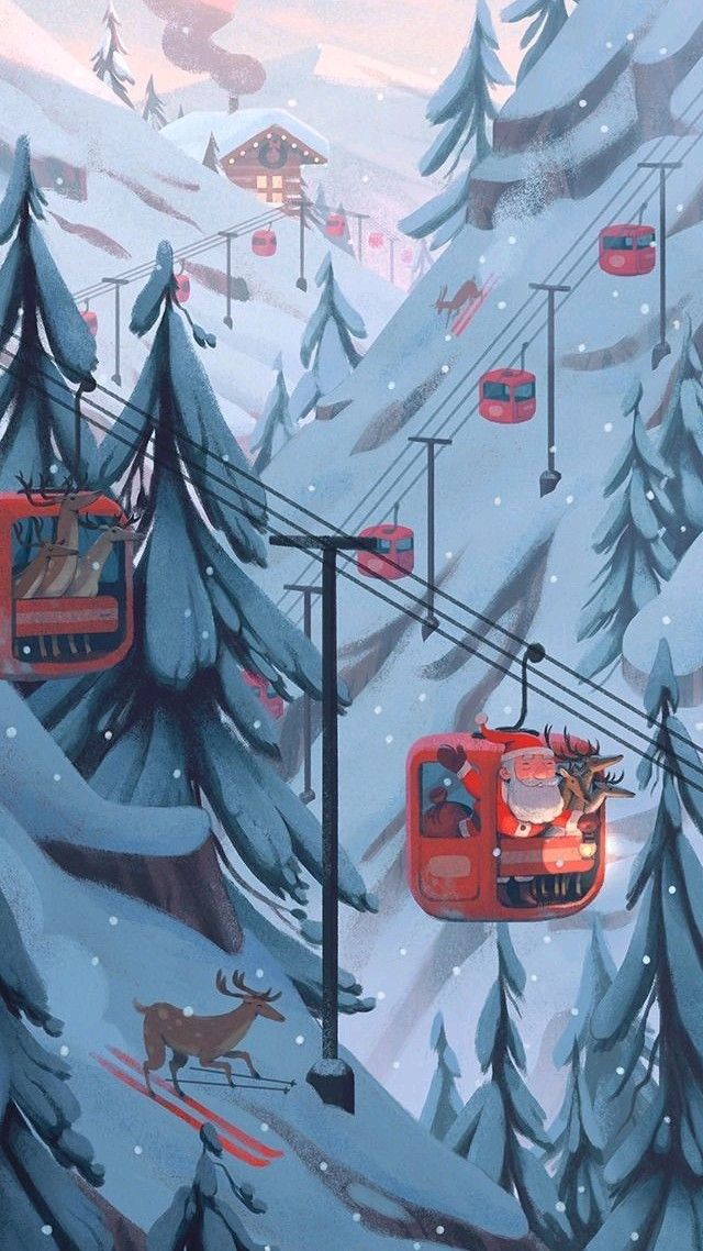 seasonal snow christmas wallpaper for iphone