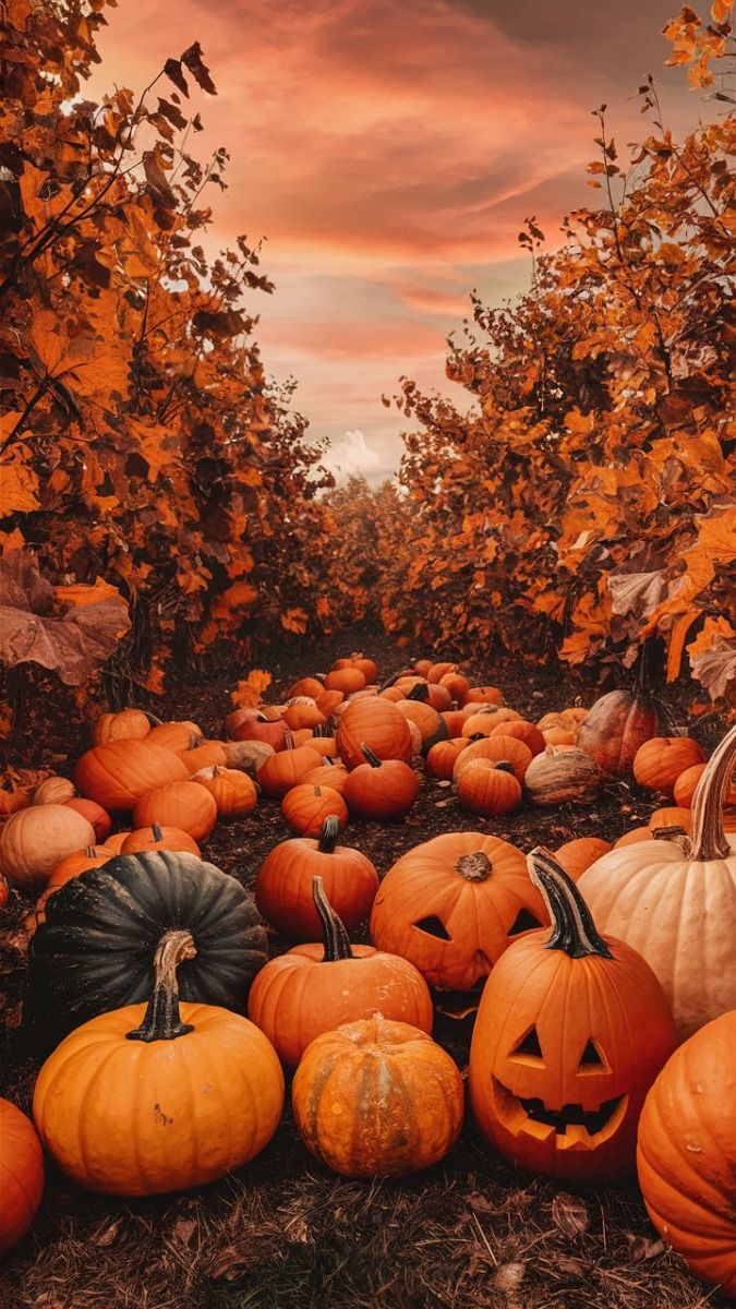 spooky pumpkin iPhone wallpaper options