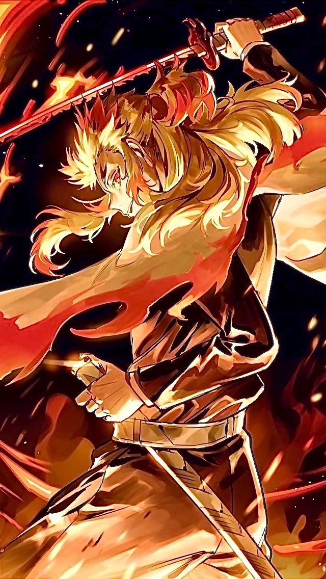 stylish Rengoku wallpaper for iPhone