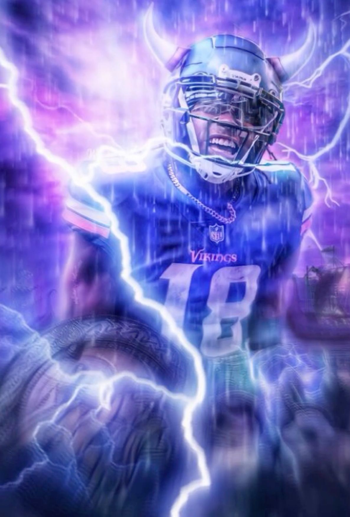 vibrant justin jefferson wallpaper for iphone