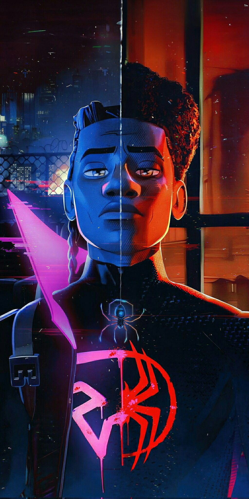 vibrant miles morales iphone wallpaper for mobile